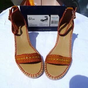 Adrienne Vittadini Espadrille Wedge Sandal Nib Sunburst 6.5M
